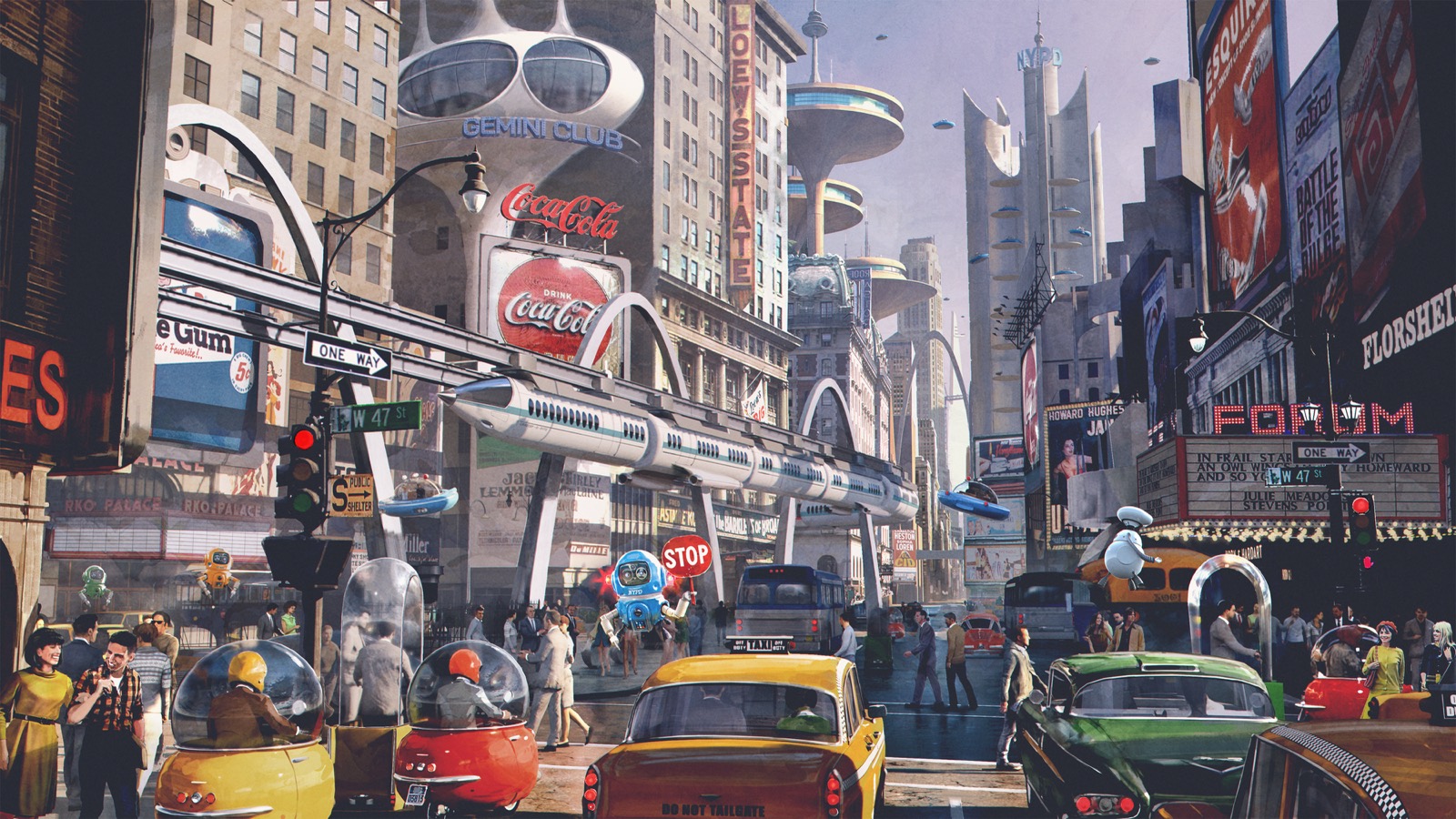 The Fantastic Four: First Steps — Times Square: Concept illustration — Joe Studzinski