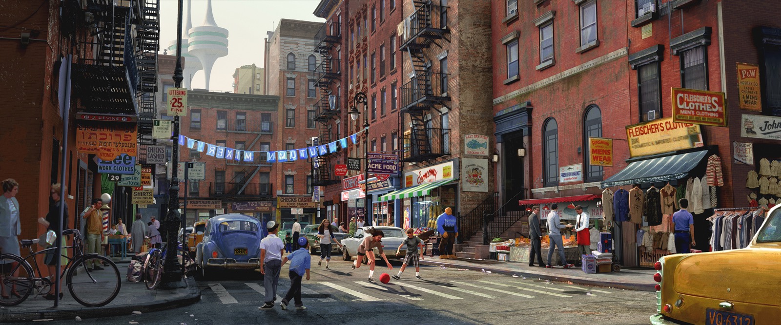 The Fantastic Four: First Steps — Yancy Street: Concept illustration — Joe Studzinski