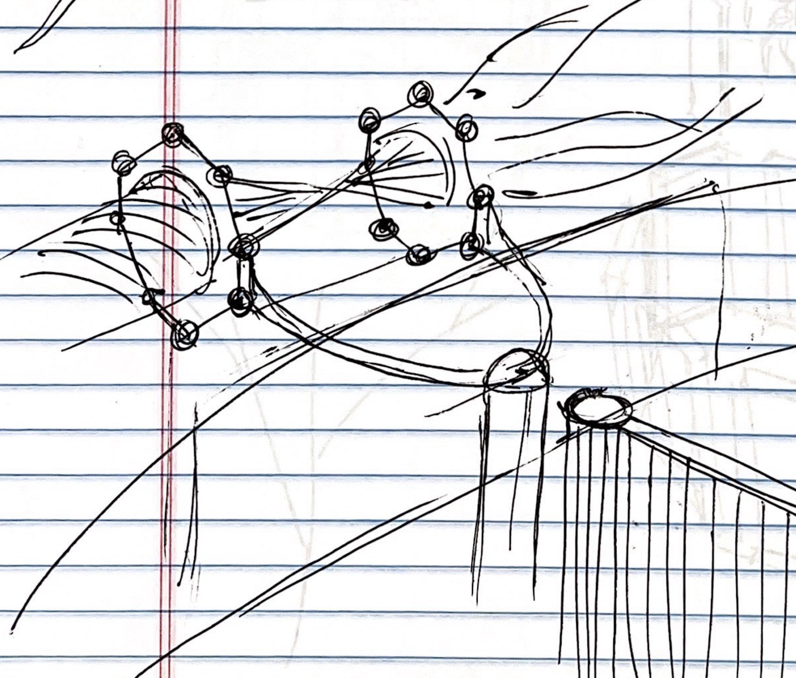 Loki — Season Two — The Temporal Core: Early sketch by Kasra Farahani: the Temporal Loom, winding the strands of time into one cable.